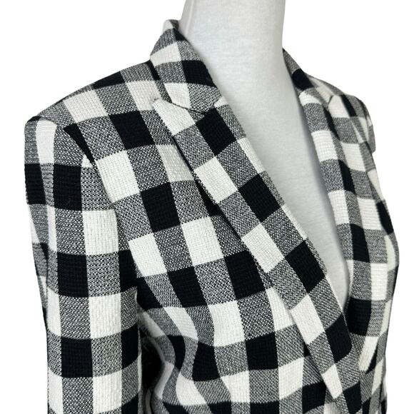 Halogen Black & White Checkered One Button Blazer Jacket - Picture 7 of 10